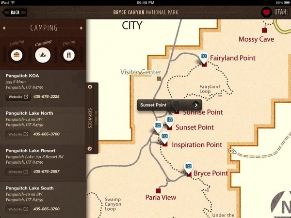 Ben Cline 国家公园iPad应用程序设计欣赏