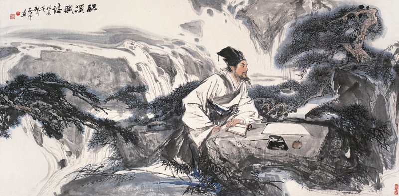 伍启中传统中国风山水水墨画欣赏