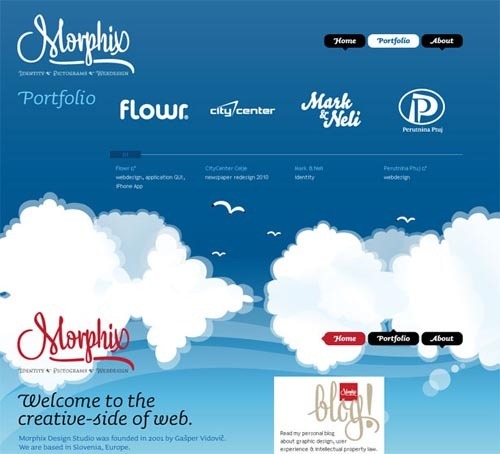 30个以云彩为设计元素的网页设计欣赏