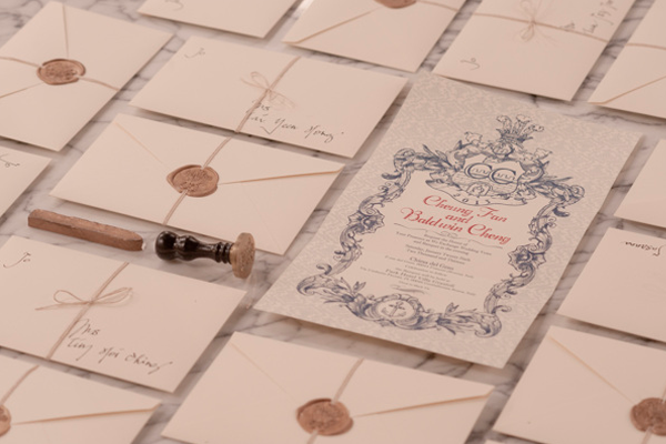 envelope vintage wedding seal invite