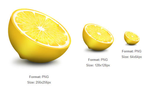 柠檬片图标<br /> 一组ofsliced ​​柠檬水果图标可在以下尺寸：24x24px，32x32px，48x48px，64x64px，128x128px，256x256px，512x512px<br /> http://iconbug.com/detail/icon/844/sliced-lemon/