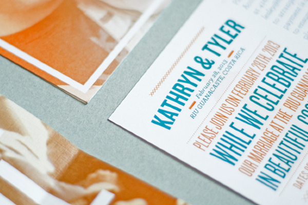 text vibrant letters paper wedding invites