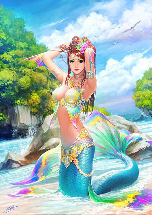 美人鱼<br /> http://thedesigninspiration.com/illustrations/mermaid-8/