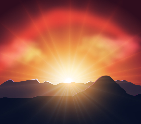 Vector Sunset<br /> http://vector.tutsplus.com/tutorials/how-to-illustrate-a-luminous-vector-sunset/