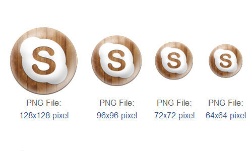 Skype图标<br /> http://www.iconarchive.com/show/glossy-wooden-social-icons-by-graphics-vibe/skype-icon.html