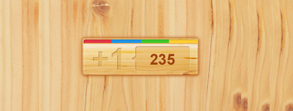 Google Plus button in the wood<br /> http://dribbble.com/shots/266543-Google-Plus-button-in-the-wood