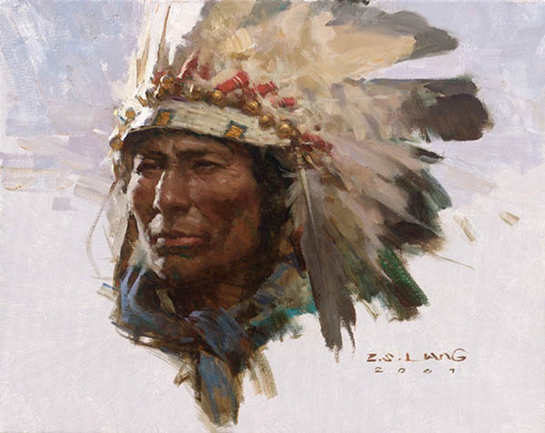 旅美画家 Z.S.LIANG 和他的印第安人油画