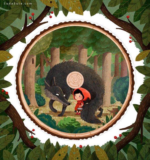 Emilia Dziubak 童话插图《小红帽》