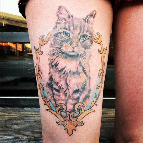 超级可爱的猫咪纹身