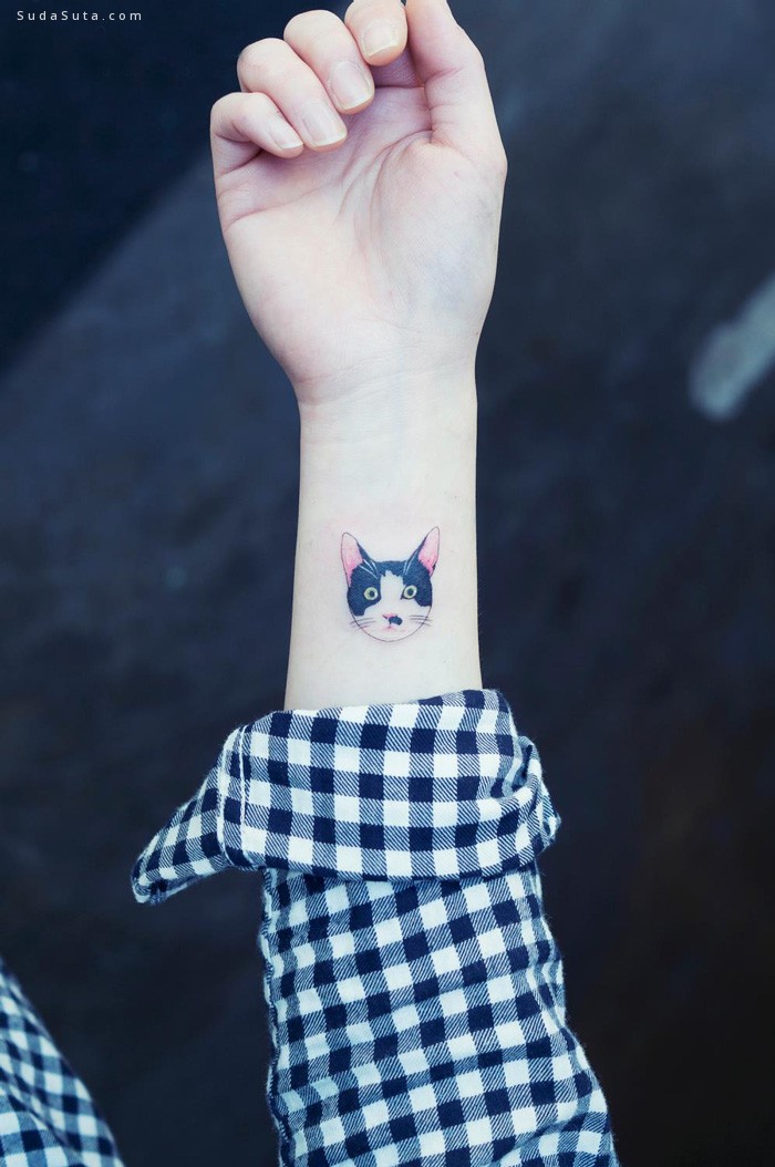 猫咪主题纹身设计欣赏