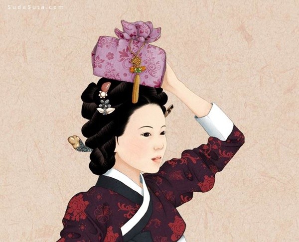하연 古典韩国人像插画欣赏