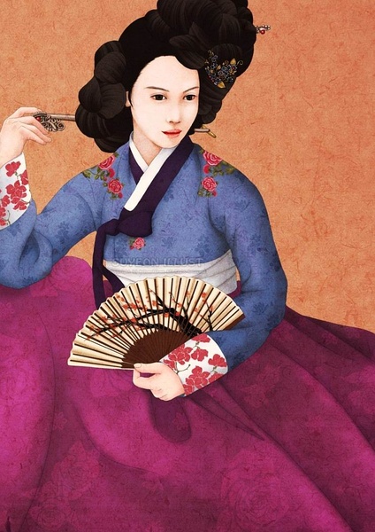 하연 古典韩国人像插画欣赏
