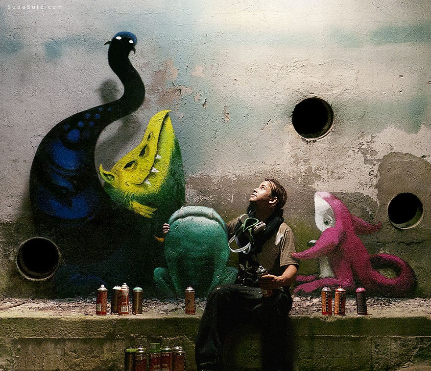 Kim Kwacz 怪物占领城市 城市涂鸦欣赏