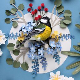 纸张艺术家 Diana Beltran Herrera 鸟与花的邮票