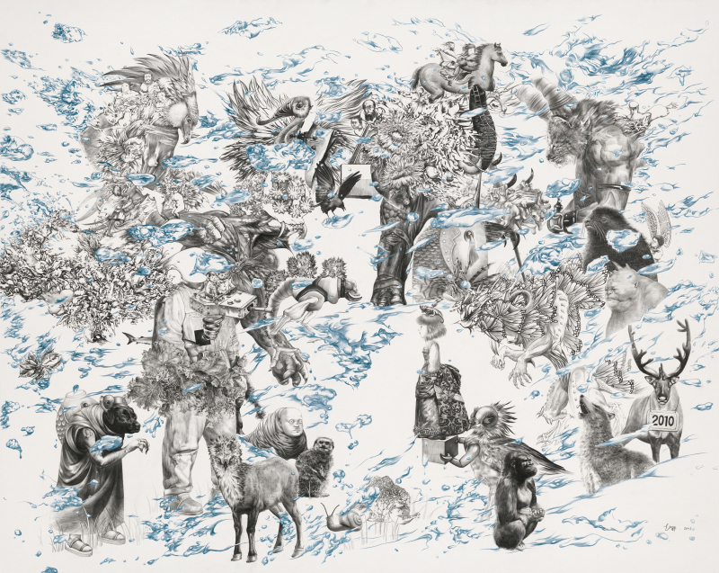 爱丽丝梦游仙境  Alice in Wonderland                 pencil,  paper    90 x 110cm    2011