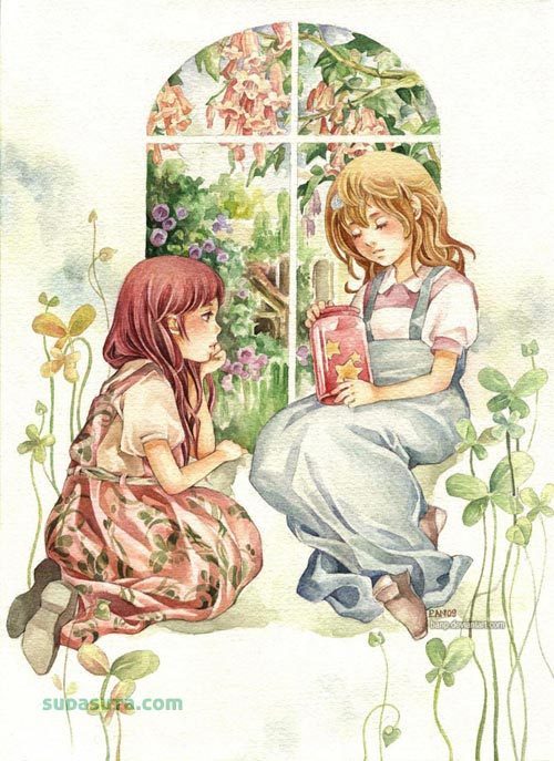 爱丽丝的童话 淡色水彩漫画