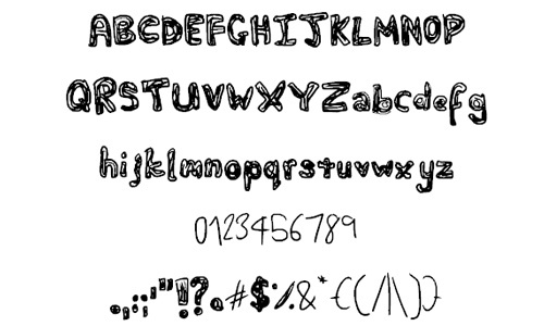 Fat Squiggles font<br /> By Phantomhive Company.<br /> http://www.fontspace.com/phantomhive-company/fat-squiggles