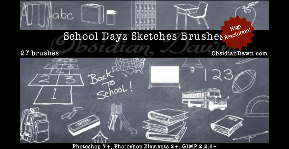 学校DAYZ草图刷<br /> http://redheadstock.deviantart.com/art/School-Dayz-Sketches-Brushes-100100554
