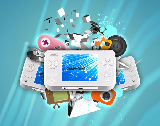 设计一个便携式游戏机海报<br /> http://www.photoshoplady.com/designing-a-portable-gaming-device-poster/