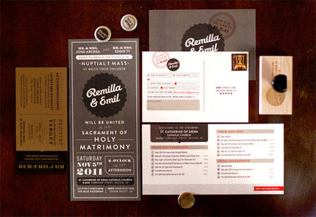 Remilla & Emil Wedding Paper Goods by Remilla Ty<br /> http://www.designworklife.com/2012/02/15/remilla-and-emil-wedding-paper-goods/