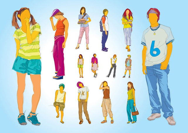 Teenager Illustrations<br /> http://www.freevector.com/teenager-illustrations/