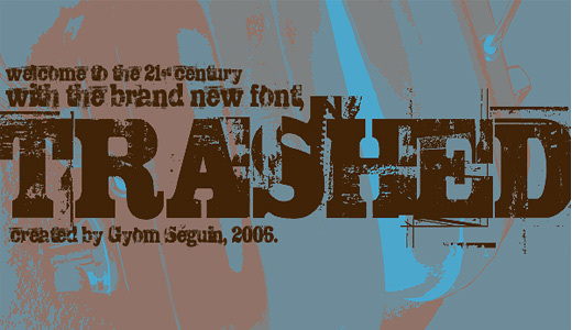 TRASHED<br /> http://www.fontspace.com/last-soundtrack/trashed