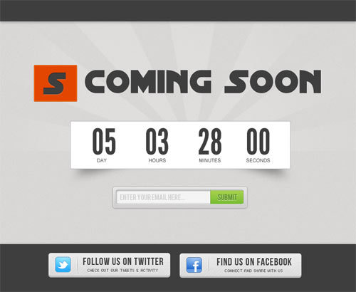 创建一个倒数计时器 http://sanjaykhemlani.com/create-coming-soon-page-with-countdown-timer/