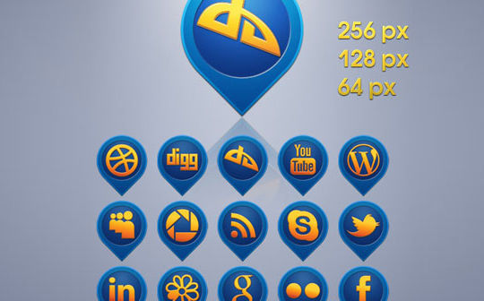 Free Media Pins Social Icons Set<br /> http://freeiconsweb.com/Free-Downloads.asp?id=1848