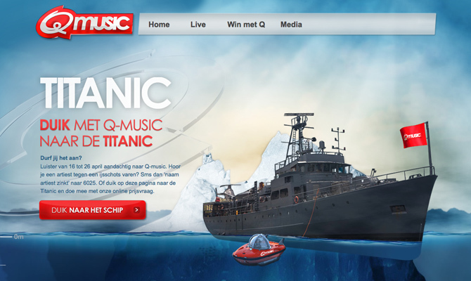 Q-music – Titanic<br /> http://titanic.q-music.be/