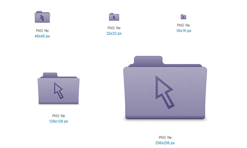 Purple Cursor Folder Icon<br /> http://www.softicons.com/free-icons/folder-icons/latt-for-os-x-icons-by-rick-patrick/purple-cursor-folder-icon