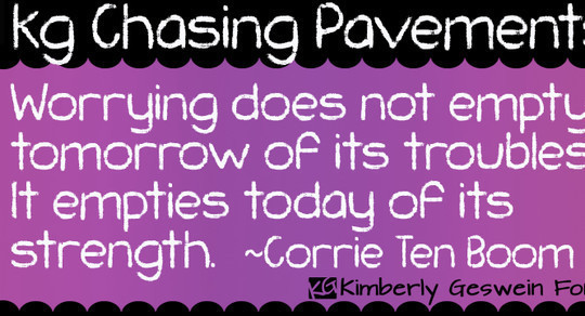 KG Chasing Pavements font<br /> http://www.fontspace.com/kimberly-geswein/kg-chasing-pavements