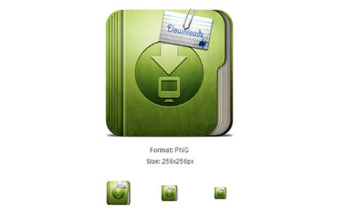 粗绿色下载文件夹图标<br /> http://iconbug.com/detail/icon/1569/coarse-green-download-folder/