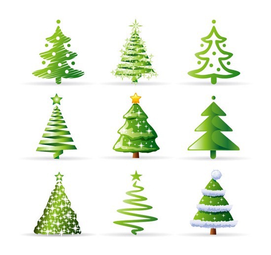 圣诞树收集<br /> http://www.eps10.com/christmas-tree-collection-vector-116.shtml