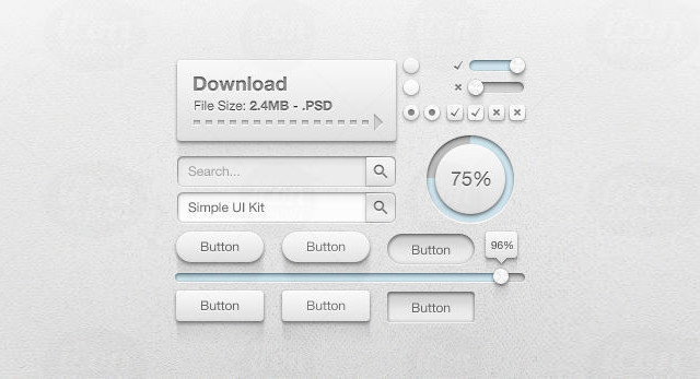 Simple UI Kit<br /> http://www.icondeposit.com/design:43