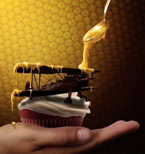 如何绘制蜂蜜，如何让飞机变成巧克力 http://www.pxleyes.com/tutorial/photoshop/2941/How-to-Create-Honey-and-Turn-Everything-into-Chocolate.html
