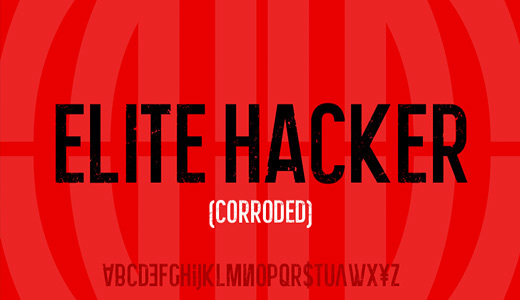 Elite Hacker Corroded<br /> http://www.dafont.com/elite-hacker-corroded.font