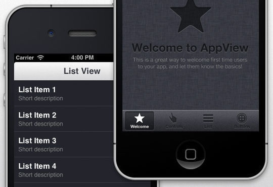 iPhone App UI Theme<br /> http://medialoot.com/item/free-iphone-app-template-appview/