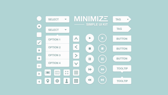 Minimize UI Kit<br /> http://www.icondeposit.com/design:106