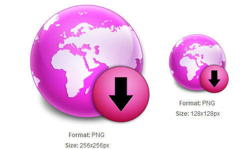 紫地球下载图标<br /> http://iconbug.com/detail/icon/1942/purple-globe-download/