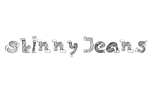 Skinny Jeans Doodles<br /> By Agam<br /> http://www.dafont.com/skinny-jeans-doodles.font