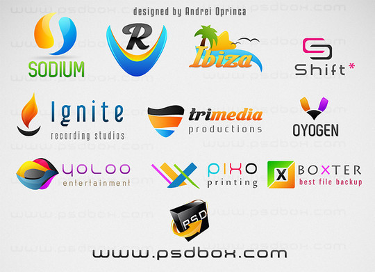 Multi Purpose PSD Logos<br /> http://www.psdbox.com/psd-files/10-fresh-multi-purpose-psd-logos/