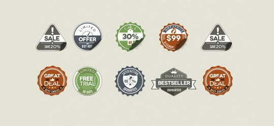 老式贴徽章<br /> http://psdlist.com/web-20/834/vintage-stickers-badges-for-free-psd-file.html