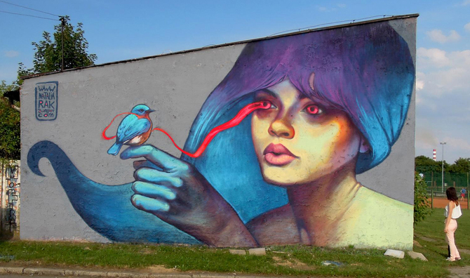 Natalia Rak 街头墙上涂鸦欣赏