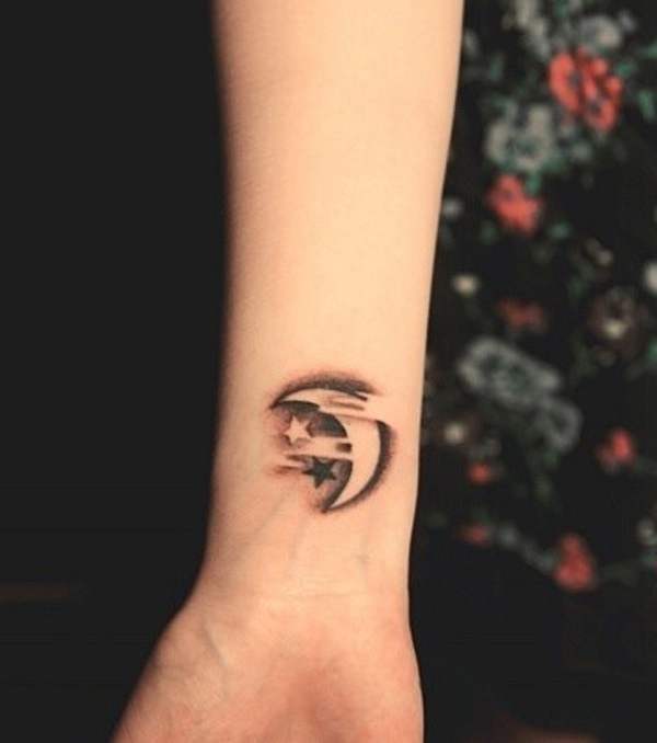纹身设计欣赏 太阳与月亮