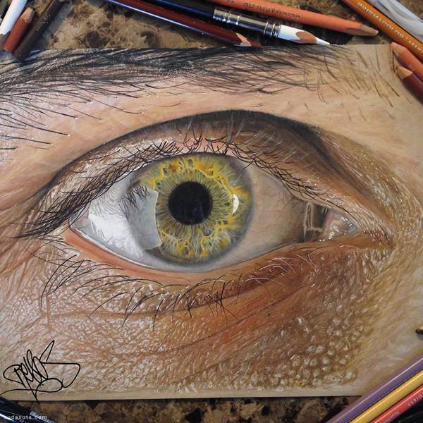 Redosking 超现实主义彩色铅笔眼睛