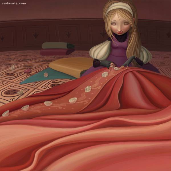 Varya Kolesnikova 儿童插画《灰姑娘的童话》