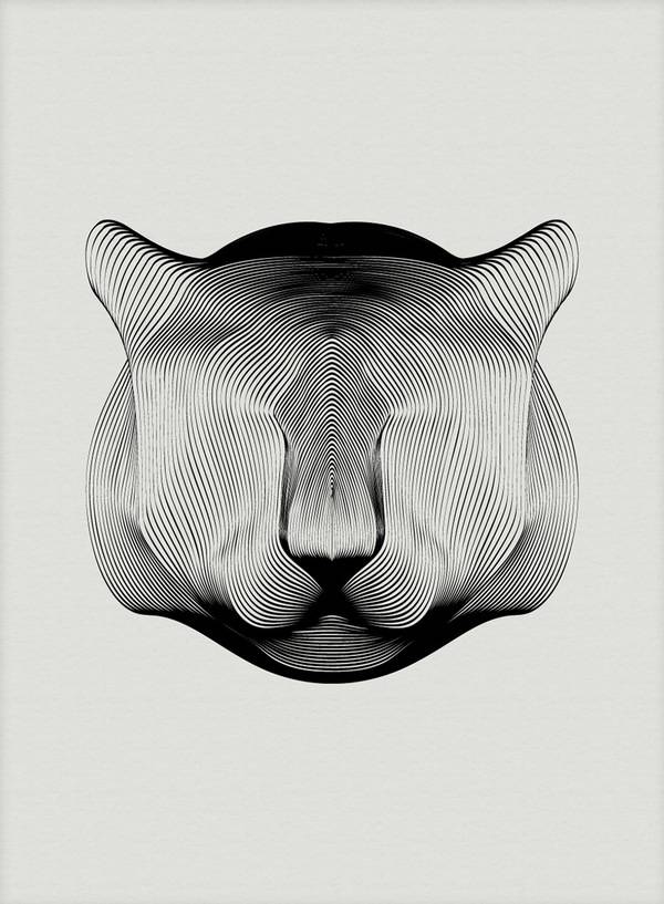 Moiré patterns 抽象动物肖像插画欣赏