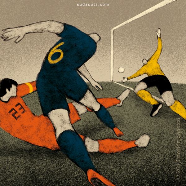 Davide Bonazzi 足球世界杯主题插画欣赏