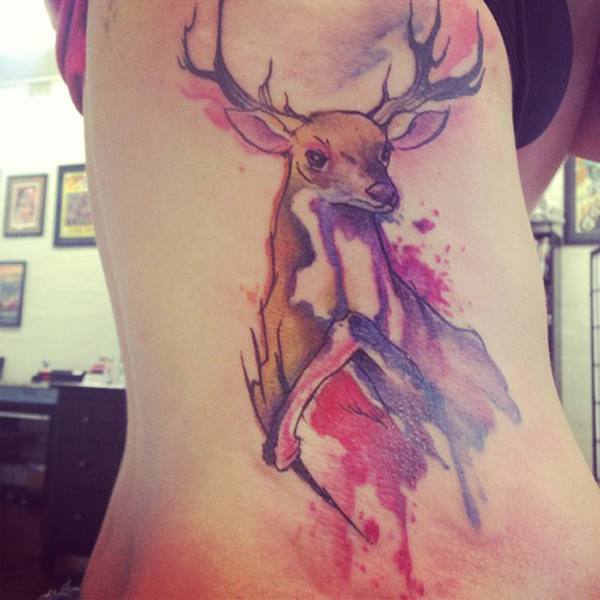 21-Deer-Tattoo-on-Side