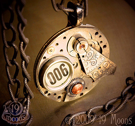 THE PRISONER Vintage Steampunk Necklace by 19 Moons